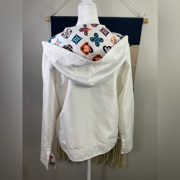 Authentic Disney Worlds White Cotton Mickey Mouse Zipper Hoodie Jacket M - Picture 5 of 9